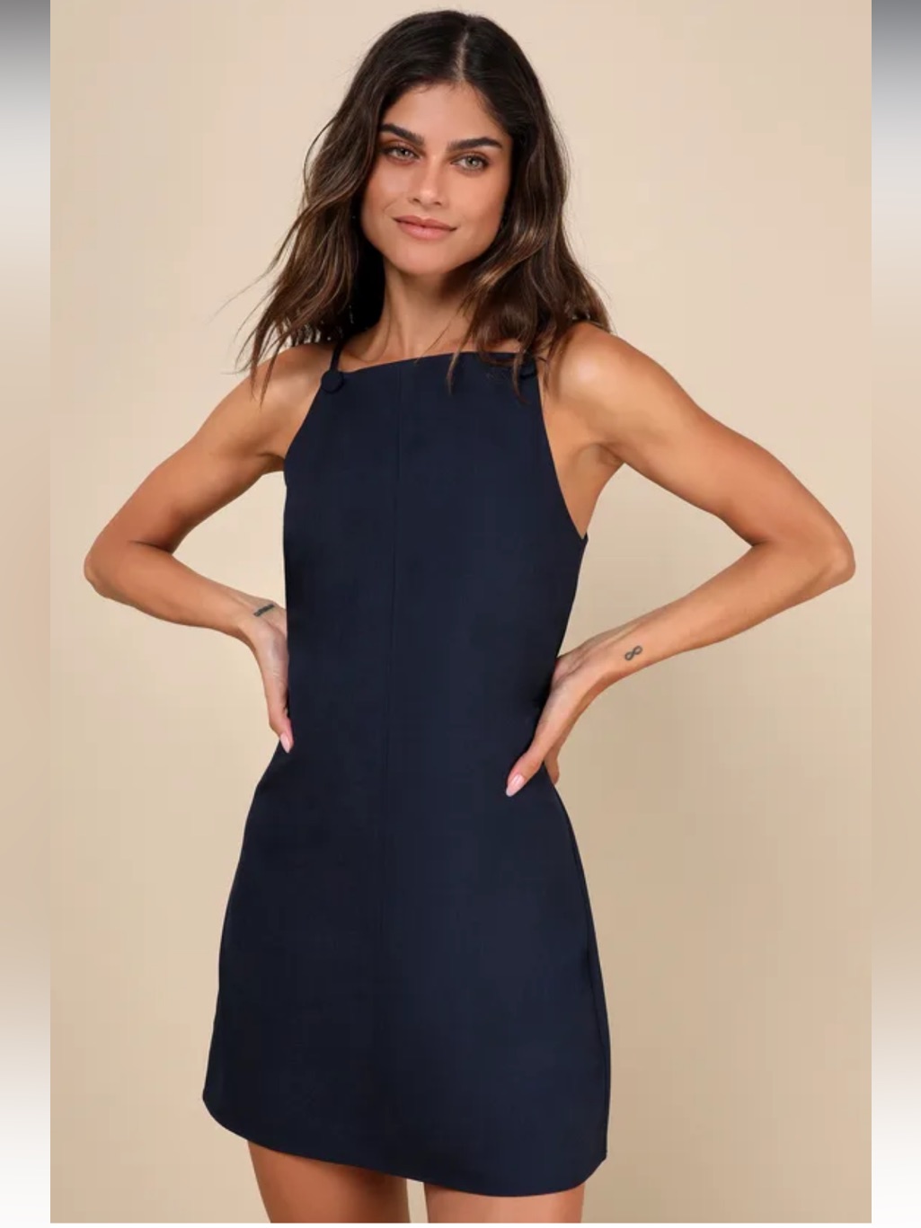 Chic Ease Navy Blue Sleeveless Mini Dress
